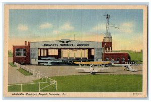 1944 Lancaster Municipal Airport Lancaster Pennsylvania Vintage Antique Postcard
