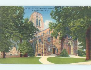 Unused Linen CHURCH SCENE Winston-Salem North Carolina NC hs7347