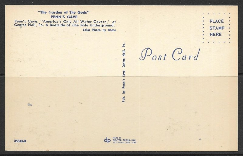 Pennsylvania, Centre Hall - Penn's Cave - [PA-490]