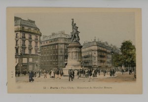 France - Paris. Clichy Square, Marechal Moncey Monument