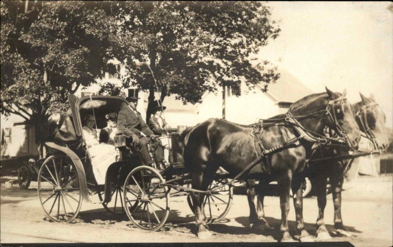 Thomaston Maine ME Gala Day Parade Horse Wagon Real Photo Postcard c1920