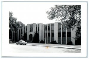 c1950's Lena Public School Building Car Lena Illinois IL RPPC Photo Postcard