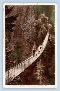 Capilano Suspension Bridge Capilano Canyon BC Canada UNP WB Postcard F18