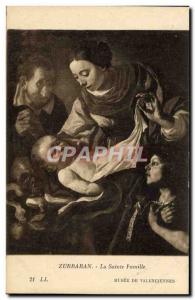 Old Postcard Zurbaran Holy Family Musee De Valenciennes