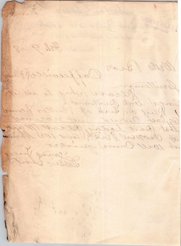 c1898 Short & Chaney Pine Lumber Venice Arkansas AR Ashley County Letterhead