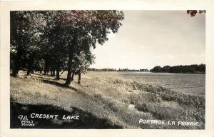 RPPC Postcard; Crescent Lake, Portage la Prairie, Manitoba Canada Posted 1947