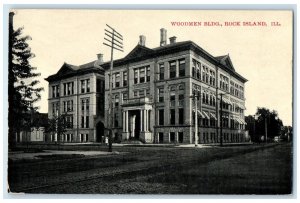 c1910s Woodmen Building Exterior Roadside Rock Island Illinois Unposted Postcard