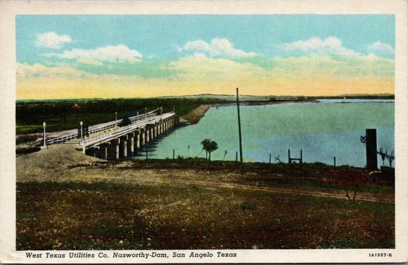 San Angelo TX~West Texas Utilities Company~Nasworthy Dam~Gravel Road~1931 PC 