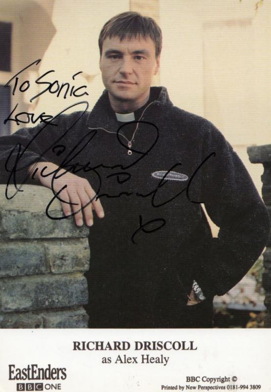 Richard Driscoll Alex Healy BBC Eastenders Priest Hand Signed Cast Card Photo