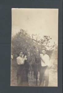 Real Picture Post Card 1914 Dale IL Couple W/Horse