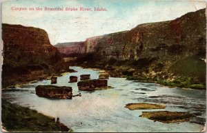 Canyon on Snake River Idaho Postcard PM 1913 DB