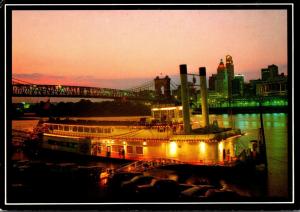 Ohio Cincinnati Skyline At Night