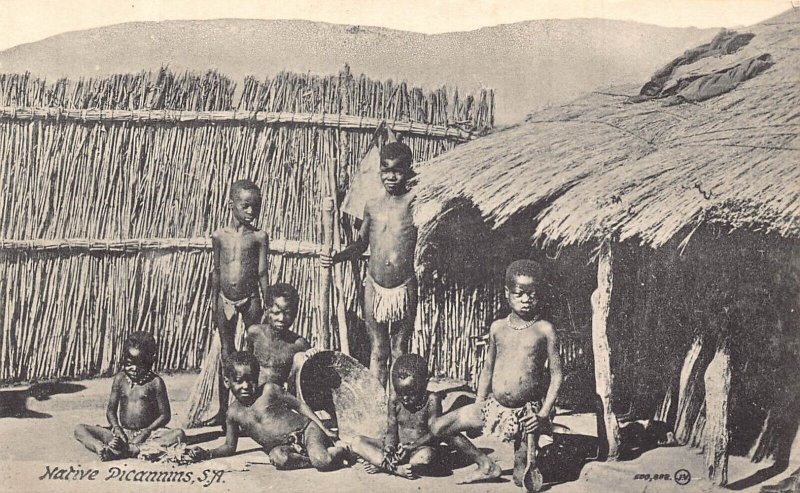 South Africathe native picannins children ethnic vintage postcard