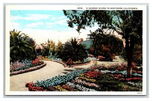 Garden Scene In Southern California CA UNP WB Postcard H23