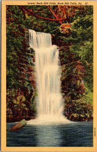 Vtg 1930s Lower Buck Hill Falls Pennsylvania PA Linen Postcard