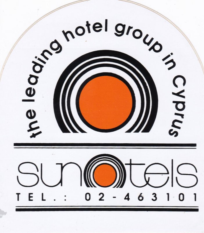 Cyprus Sunotel Hotels Vintage Luggage Label sk3180