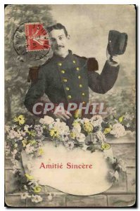 Postcard Old Amitie Sincere
