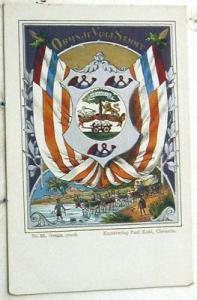 G374   COAT OF ARMS   POSTCARD,  DUTCH  IMMIGRANT