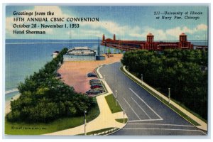 c1950's University Of Illinois At Navy Pier Chicago IL CBMC Convention Postcard