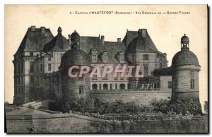 Old Postcard Chateau d'Hautefort Dordogne general view of the Great Facade