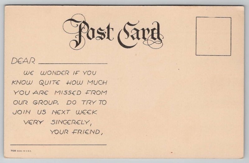 SOS Sunday School Class Needs You Boy With Flags Postcard G24