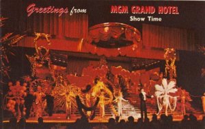 Postcard Greetings From MGM Grand Hotel Show Time Las Vegas Nevada NV