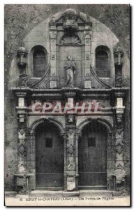 Postcard Old Ainay le Chateau Les Portes I Church