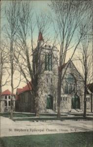 Olean NY St. Stephen's Episcopal Church c1910 Postcard