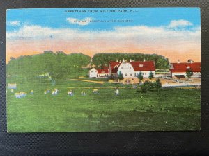Vintage Postcard 1955 Greetings It's So Peaceful in the Country Gilford Park NJ 