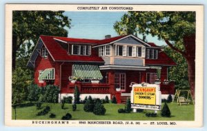 ST. LOUIS, MO Missouri~ Roadside BUCKINGHAM'S RESTAURANT 1947 Linen Postcard