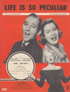 Life Is So Peculiar Bing Crosby 1950s Sheet Music