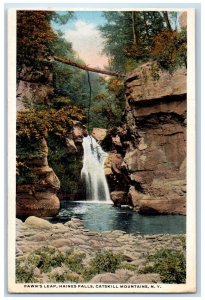 1919 Fawn's Leap Haines Falls Cliff Catskill Mountains New York Vintage Postcard