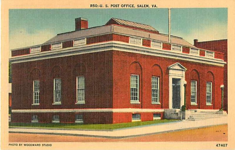 Post Office Salem Virginia VA, Linen