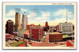 Skyline of Oklahoma City Oklahoma OK Linen Postcard K17