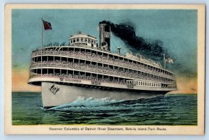 Canada Postcard Steamer Columbia Of Detroit River Steamers Bob lo Island Park