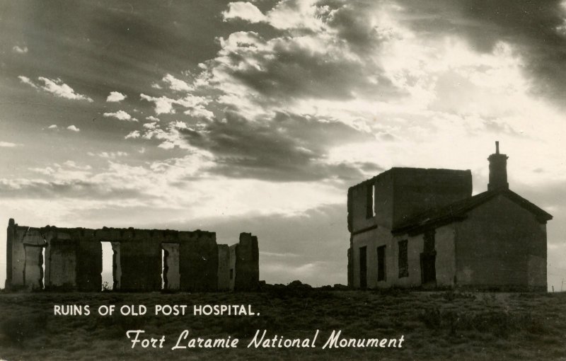 WY - Fort Laramie National Monument. Ruins of Old Post Hospital.  *RPPC