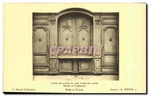 Old Postcard Louis XIV Louis XV Oak Paneled Room Detail if Cupborad
