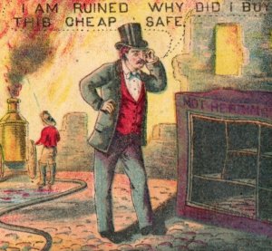 1880s Farrel & Co. Herring Patent Champion Safe Compare Card Thief & Fire #7G