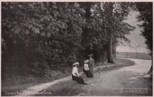 Downs Road Leatherhead Surrey Old 1905 Real Photo Postcard