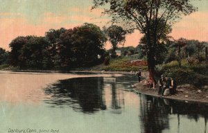 Vintage Postcard 1912 Oilmill Pond Danbury Connecticut The Leighton & Valentine