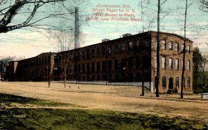 Government Mill Paper For US Money Is Made Massachusetts Postcard Posted 1918