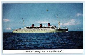 Furness Luxury Liner Queen Of Bermuda Ship Boat Steamer Postcard (BO8)