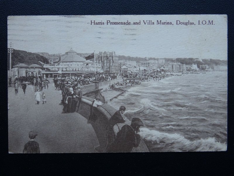Isle of Man DOUGLAS Harris Promenade & Villa Marina c1920's Postcard by M&L