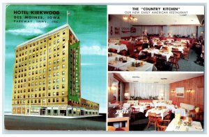 c1950's Hotel Kirkwood Des Moines Iowa IA, Parkway Inns Corp Multiview Postcard