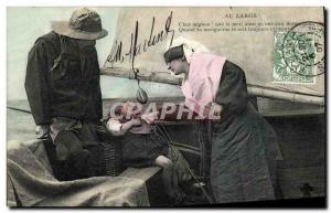Old Postcard At Large fisherman Child