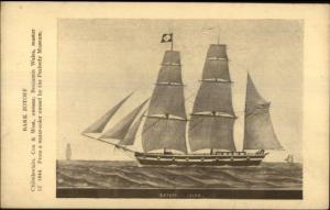 Essex Institute Tall Schooner Ship Series c1920s-30s Postcard #12 BARK ZOTOFF