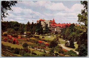 Vtg New York NY Lake Mohonk Mountain House Resort & Flower Garden View Postcard