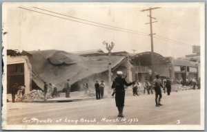 LONG BEACH CA EARTHQUAKE SAILORS on DUTY 1933 ANTIQUE REAL PHOTO POSTCARD RPPC