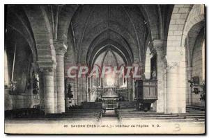 Old Postcard Savonnieres I and L Interior of the Church