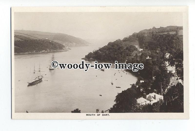 tq0983 - Two Sailing Ships, Anchored off the Mouth of the River Dart - postcard